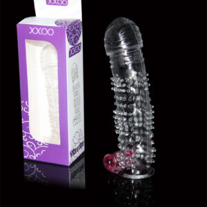 Funda para pene con textura y vibrador