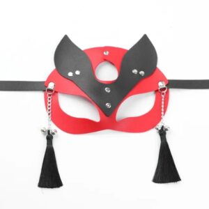 ANTIFAZ DE VINIPIEL SADO NEGRO CON ROJO