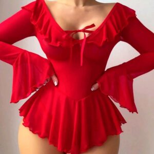 SEXY MINI VESTIDO, LENCERIA MANGA LARGA